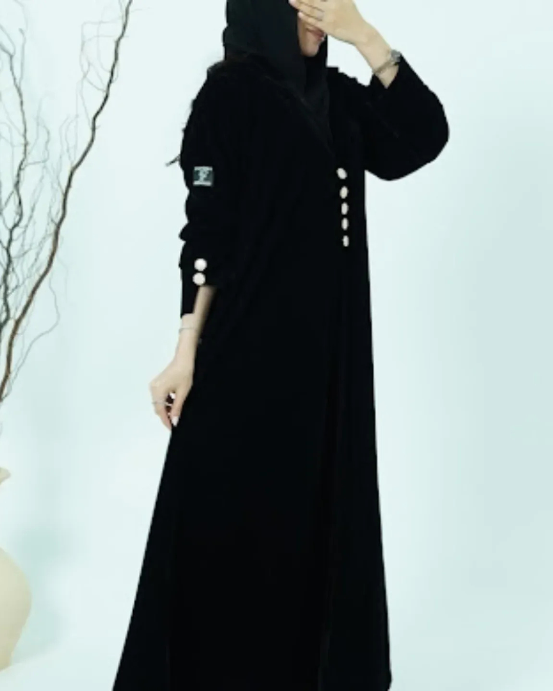 Black Luxury Velvet Abaya - Image 3