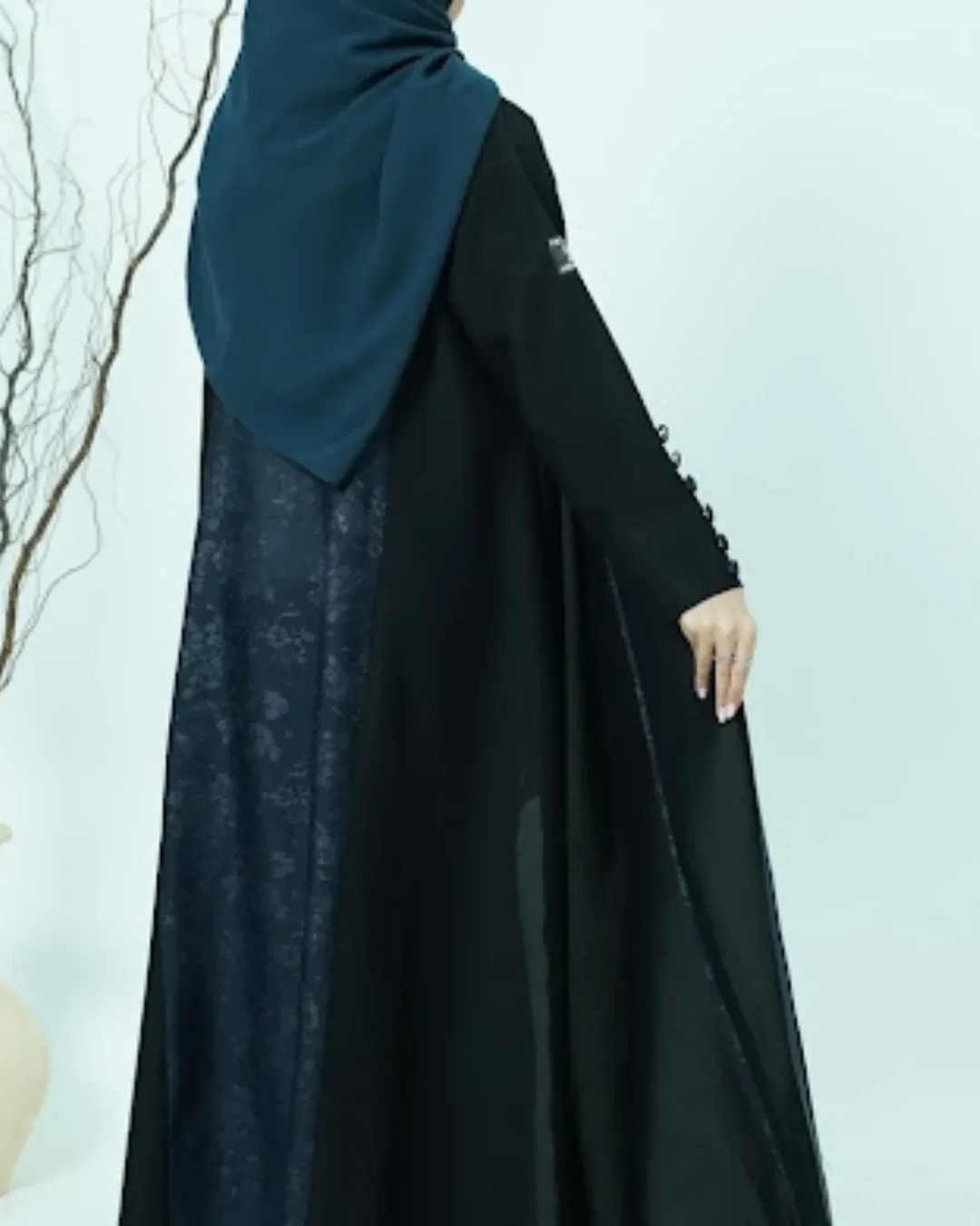 Elegant Black Luxury Abaya – MiniMat Fabric - Image 2