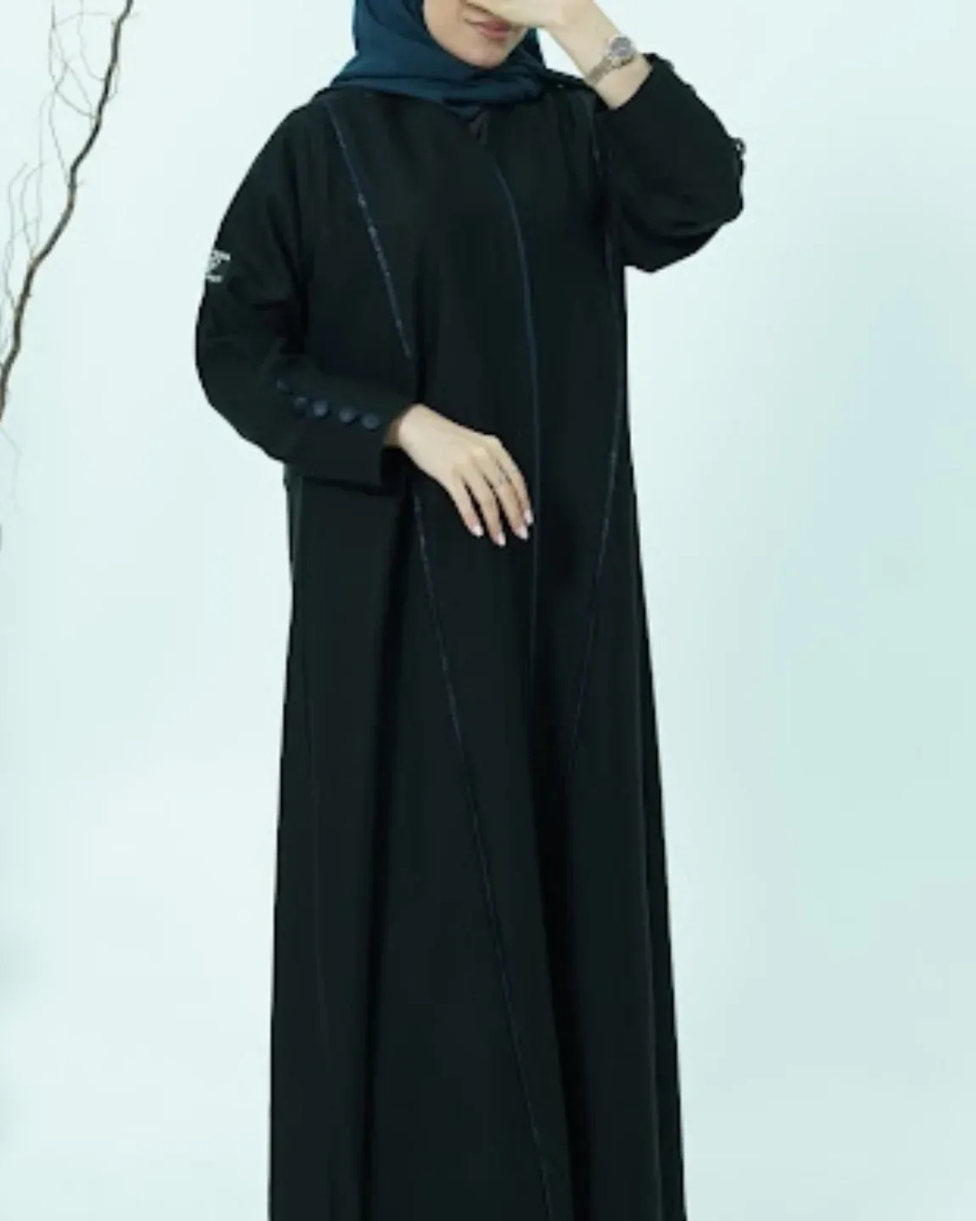 Elegant Black Luxury Abaya – MiniMat Fabric